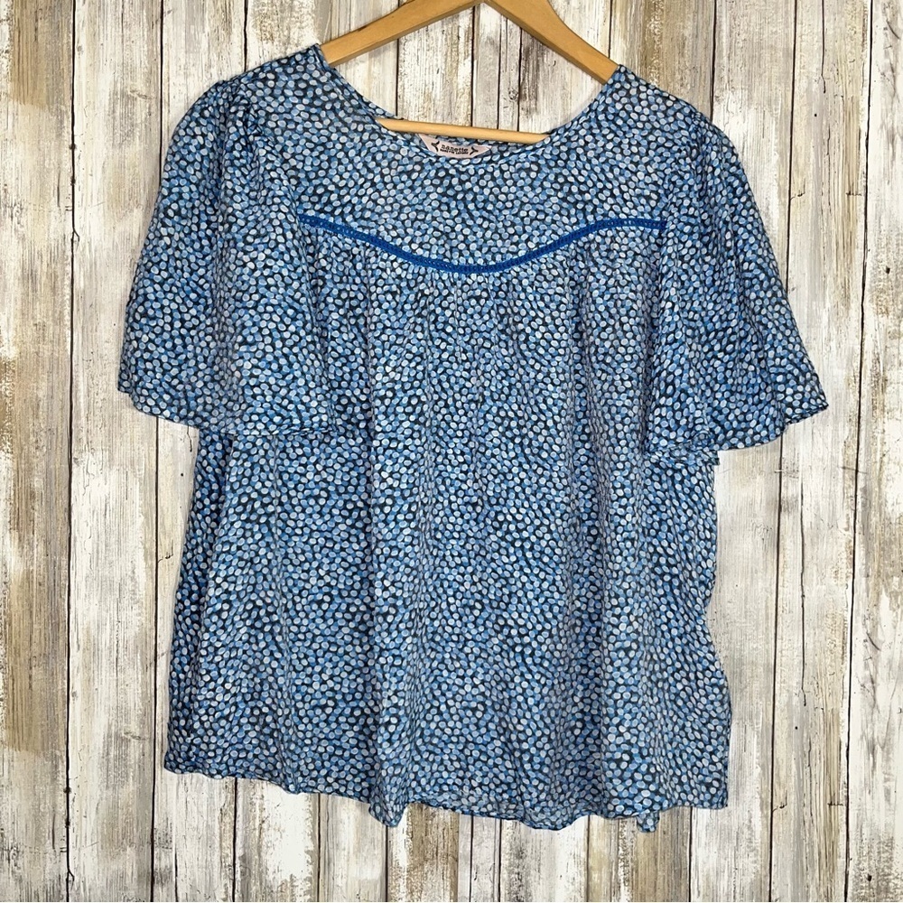 Nanette Lepore Blue Dot Blouse